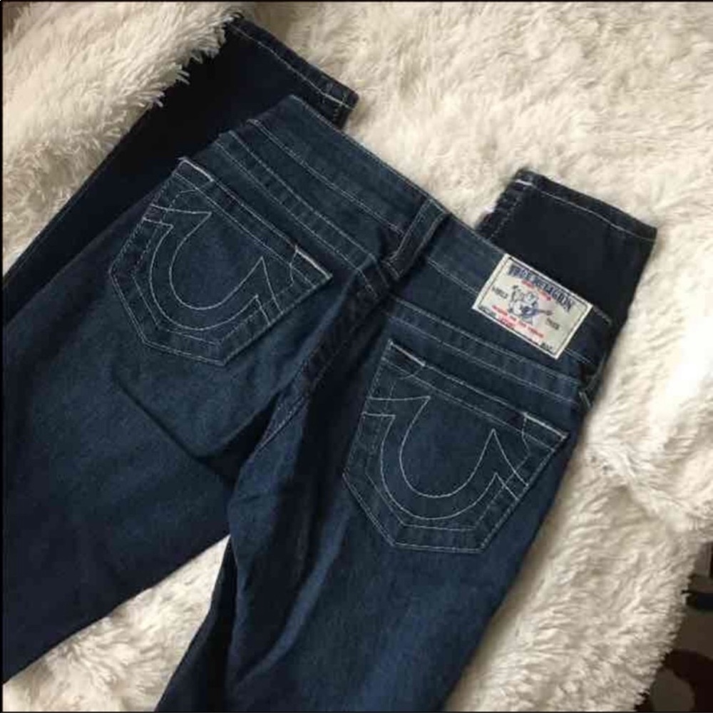 True religion dark wash skinny jeans 24